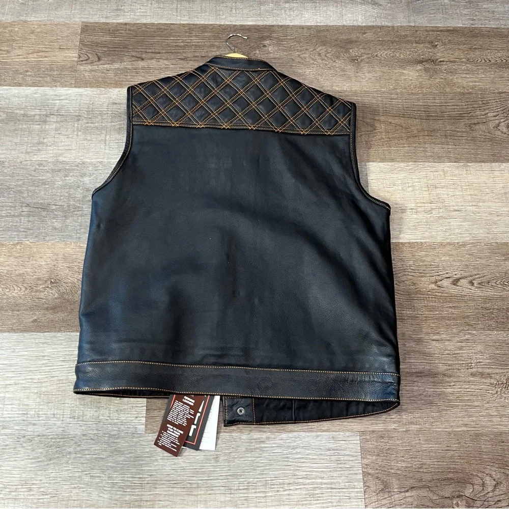 NWT 2XL HARLEY DAVIDSON COLORS BLACK AND ORANGE MENS VEST